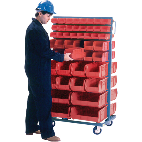 Double-Sided Mobile Bin Rack, Double-sided, 96 bins, 36" W x 24" D x 63" H Par Equipment