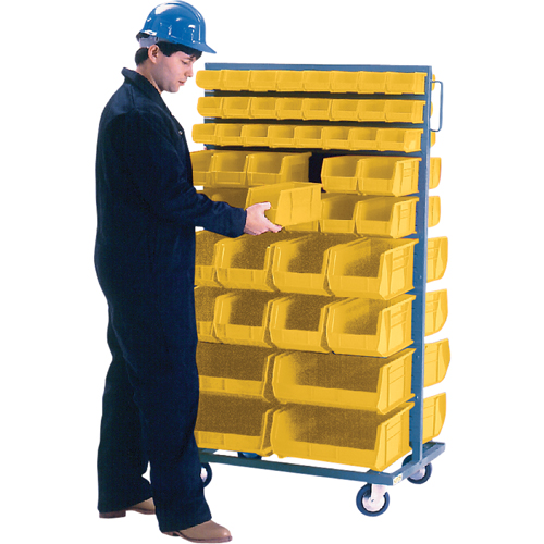 Double-Sided Mobile Bin Rack, Double-sided, 96 bins, 36" W x 24" D x 63" H Par Equipment