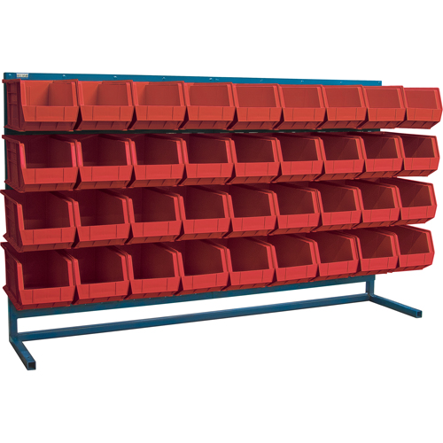 Rayonnage &agrave; persienne avec bacs, 36 bacs, 72" la x 15" p x 40" h Par Equipment