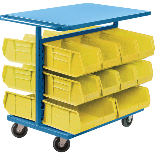Bin Cart with Bins, Double-sided, 20 bins, 24" W x 38-1/2" D x 36-1/2" H Par Equipment
