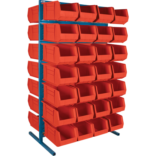 Double-Sided Stationary Bin Rack, 36" W x 24" D x 61" H, 56 Bins Par Equipment