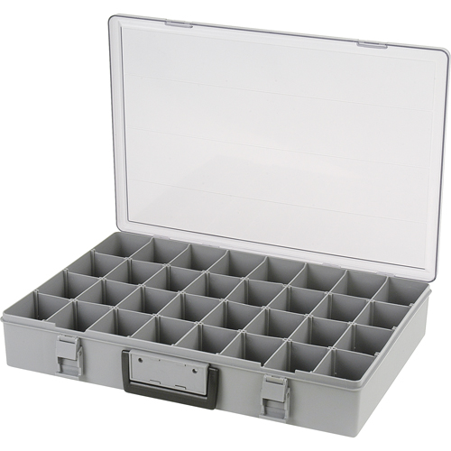 Boîte &agrave; compartiments, Plastique, 32 compartiments, 18-1/2" la x 13" p, 3" h, Gris Par Equipment