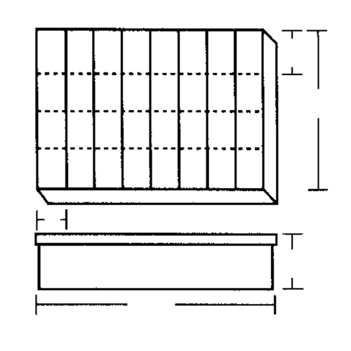 Boîte &agrave; compartiments, Plastique, 32 compartiments, 18-1/2" la x 13" p, 3" h, Gris Par Equipment
