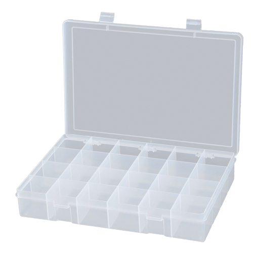 Boîtes &agrave; compartiments compactes en polypropyl&egrave;ne, 13-1/8" la x 9" p x 2-5/16" h, 24 compartiments Par Equipment