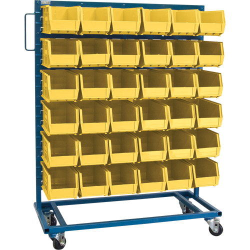 Single-Sided Mobile Bin Rack, Single-sided, 36 bins, 36" W x 16" D x 46-1/2" H Par Equipment
