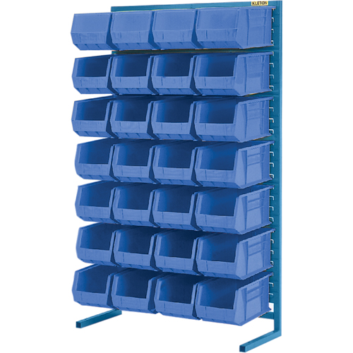 Support stationnaire pour bacs &agrave; un c&ocirc;t&eacute;, 36" la x 12" p x 61" h, 28 bacs Par Equipment