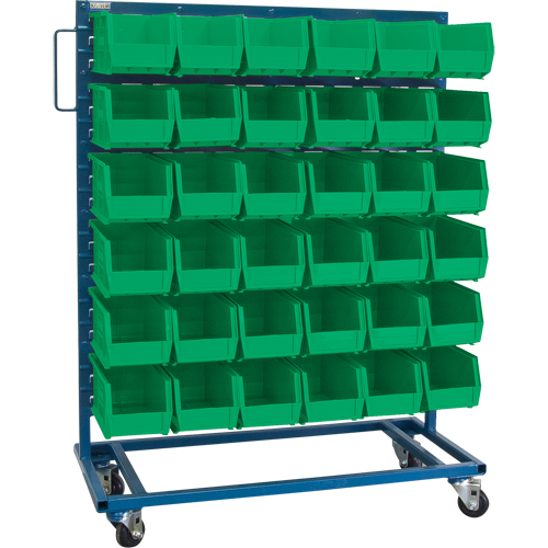 Single-Sided Mobile Bin Rack, Single-sided, 36 bins, 36" W x 16" D x 46-1/2" H Par Equipment