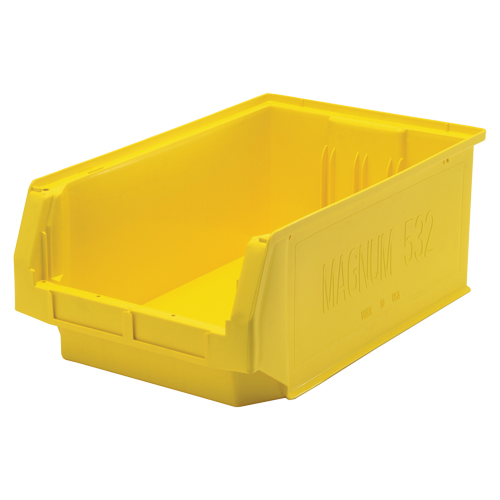 Giant Stacking Containers, 12.375" W x 19.75" D x 7.875" H, Yellow Par Equipment