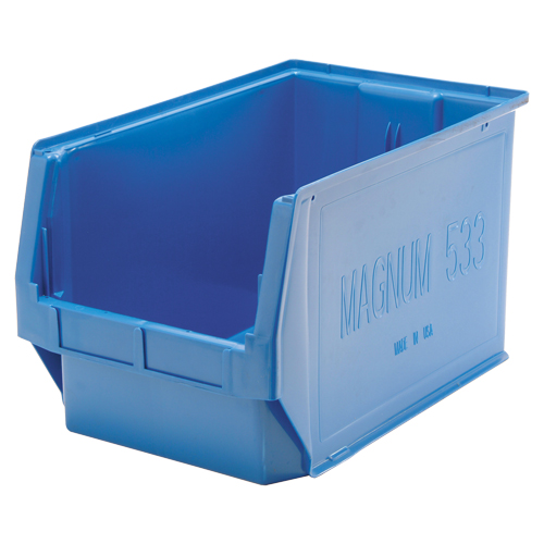Contenants g&eacute;ants empilables, 12,375" la x 19,75" p x 11,875" h, Bleu Par Equipment