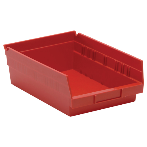 Bacs de rangement pour tablettes, 8-3/8" la x 4" H x 11-5/8" p, Rouge, Capacit&eacute; 30 lb Par Equipment
