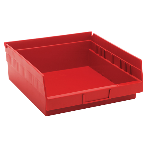 Bacs de rangement pour tablettes, 11-1/8" la x 4" H x 11-5/8" p, Rouge, Capacit&eacute; 30 lb Par Equipment
