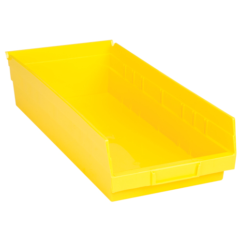 Bacs de rangement pour tablettes, 8-3/8" la x 4" H x 17-7/8" p, Jaune, Capacit&eacute; 40 lb Par Equipment
