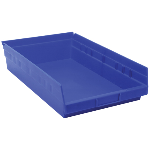 Bacs de rangement pour tablettes, 11-1/8" la x 4" H x 17-7/8" p, Bleu, Capacit&eacute; 40 lb Par Equipment