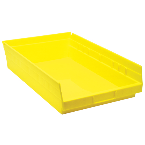 Bacs de rangement pour tablettes, 11-1/8" la x 4" H x 17-7/8" p, Jaune, Capacit&eacute; 40 lb Par Equipment
