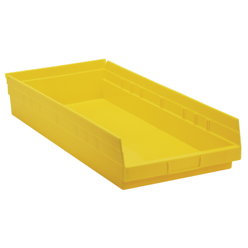 Bacs de rangement pour tablettes, 11-1/8" la x 4" H x 23-5/8" p, Jaune, Capacit&eacute; 50 lb Par Equipment
