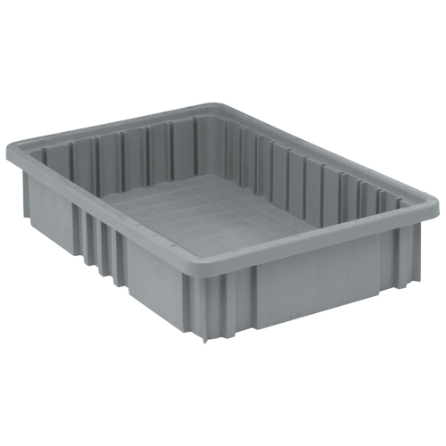 Contenants Divider Box, Plastique, 16,5" la x 10,9" p x 3,5" h, Gris Par Equipment