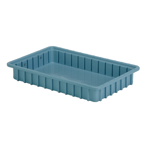 Divider Box&reg; Containers, Polyethylene, 16.5" W x 10.9" D x 2.5" H, Light Blue Par Equipment