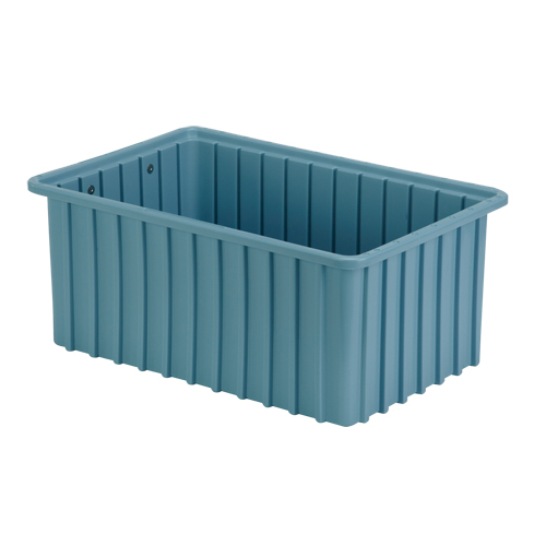 Divider Box&reg; Containers, Polyethylene, 16.5" W x 10.9" D x 7" H, Light Blue Par Equipment