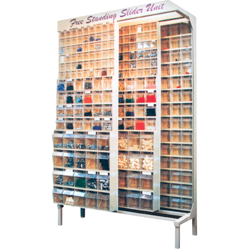 Free Standing Slider System, 48" W x 18" D x 77" H, 56 Bins Par Equipment