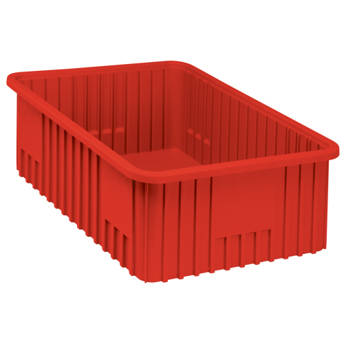Divider Box&reg; Containers, Plastic, 22.5" W x 17.5" D x 8" H, Red Par Equipment