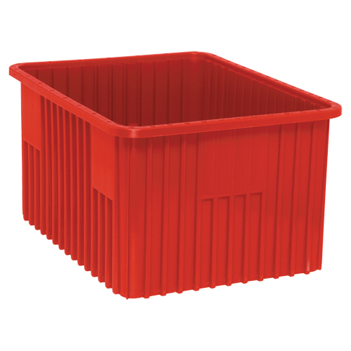 Contenants Divider Box, Plastique, 22,5" la x 17,5" p x 12" h, Rouge Par Equipment
