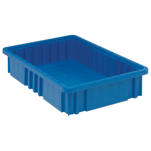 Divider Box&reg; Containers, Plastic, 16.5" W x 10.9" D x 3.5" H, Blue Par Equipment