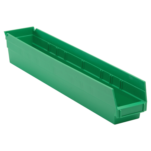 Bac pour &eacute;tag&egrave;re &eacute;conomique, 4-1/8" la, 4" h x 23-5/8" p, Vert Par Equipment