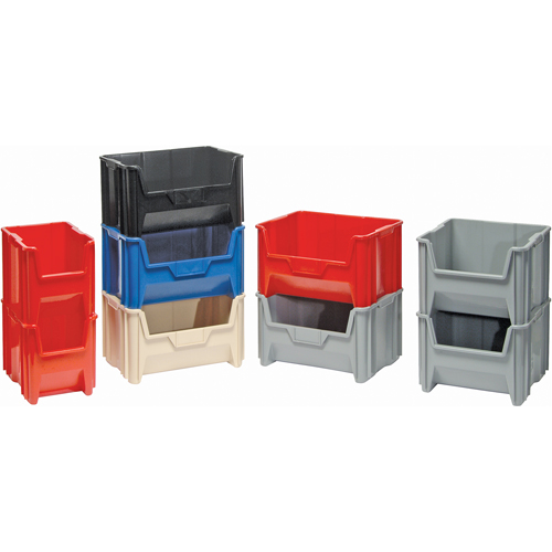 Contenants &agrave; empiler g&eacute;ants, 10,875" la x 17,5" p x 12,5" h, Bleu Par Equipment