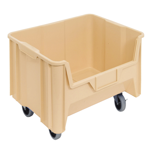 Bac g&eacute;ant mobile empilable, 12-7/16" ha x 19-7/8" la x 15-1/4" p, Capacit&eacute; de 250 lb, Ivoire Par Equipment