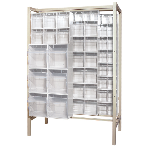 Free-Standing Tip-Out Bins Slider System, 51-1/4" W x 26" D x 77" H, 101 Drawers Par Equipment
