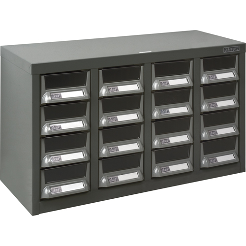 KPC-400 Parts Cabinet, Galvanized Steel, 16 Drawers, 23-1/10" x 8-7/10" x 13-4/5", Grey Par Equipment