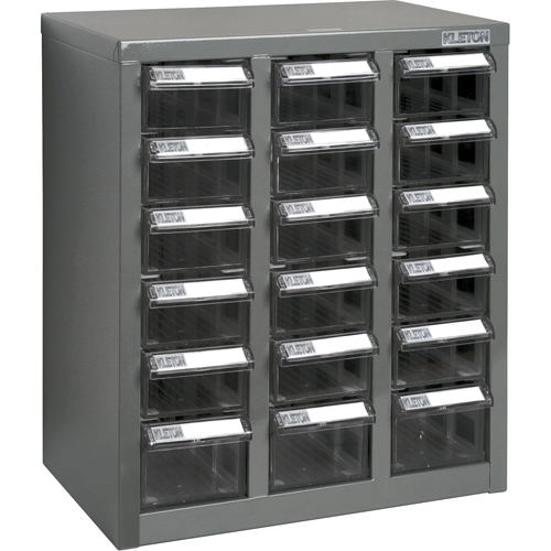 KPC-600 Parts Cabinet, Galvanized Steel, 18 Drawers, 13-9/10" x 8-7/10" x 16-3/10", Grey Par Equipment