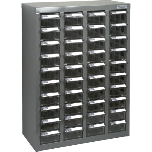 KPC-600 Parts Cabinet, Galvanized Steel, 40 Drawers, 18-3/10" x 8-7/10" x 25-3/10", Grey Par Equipment