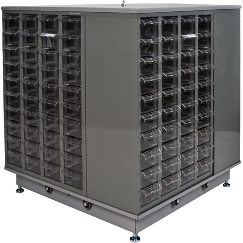 KPC-600 Parts Cabinet, Galvanized Steel, 40 Drawers, 18-3/10" x 8-7/10" x 25-3/10", Grey Par Equipment