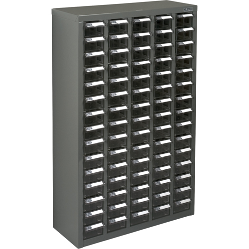 KPC-600 Parts Cabinet, Galvanized Steel, 75 Drawers, 23-1/10" x 8-7/10" x 36-9/10", Grey Par Equipment