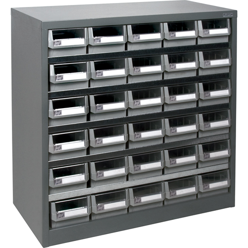KPC-HD Heavy-Duty Parts Cabinet, Galvanized Steel, 30 Drawers, 34-3/5" x 15-7/10" x 34-3/5", Grey Par Equipment