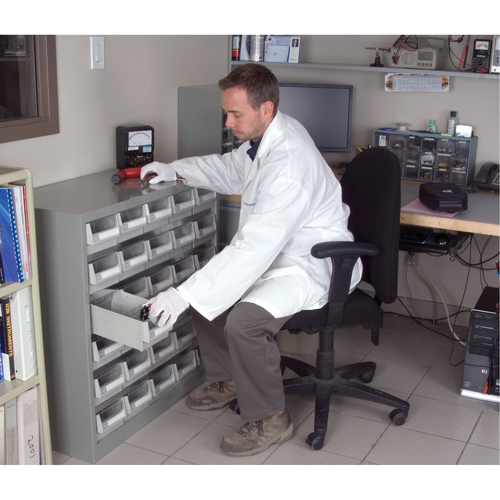 KPC-HD Heavy-Duty Parts Cabinet, Galvanized Steel, 30 Drawers, 34-3/5" x 15-7/10" x 34-3/5", Grey Par Equipment