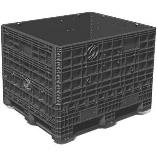 Medium-Duty Collapsible Bulkpak Containers, 48" L x 40" W x 34" H, Black Par Equipment