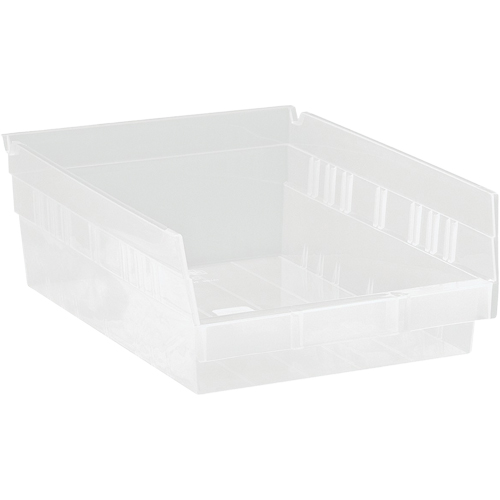 Shelf Bins, 8-3/8" W x 4" H x 11-5/8" D, Clear, 30 lbs. Capacity Par Equipment