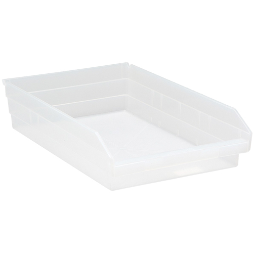 Bacs de rangement pour tablettes, 11-1/8" la x 4" H x 17-7/8" p, Transparent, Capacit&eacute; 40 lb Par Equipment