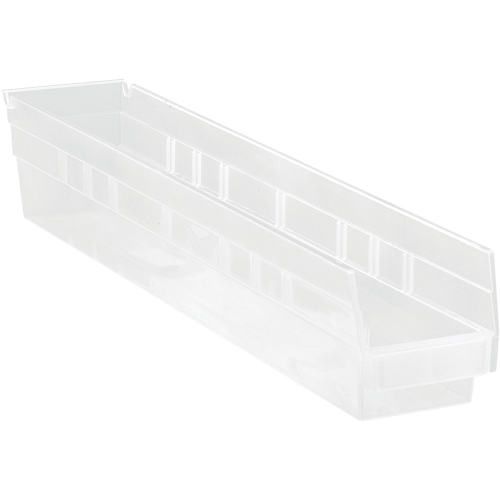Bacs de rangement pour tablettes, 4-1/8" la x 4" H x 23-5/8" p, Transparent, Capacit&eacute; 50 lb Par Equipment