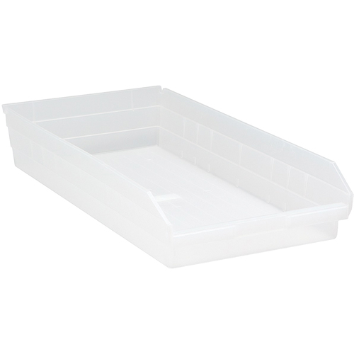 Bacs de rangement pour tablettes, 11-1/8" la x 4" H x 23-5/8" p, Transparent, Capacit&eacute; 50 lb Par Equipment