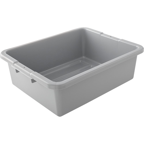 Undivided Bus/Utility Box, 7" H x 21.5" D x 17" L, Plastic, Grey Par Equipment