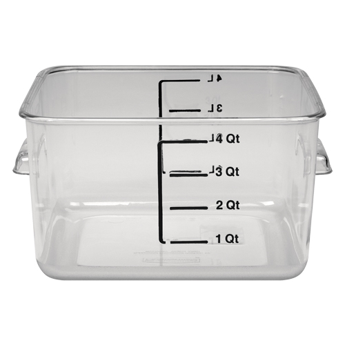 Rubbermaid&reg; Space Saving Square Container, Plastic, 3.8 L Capacity, Clear Par Equipment