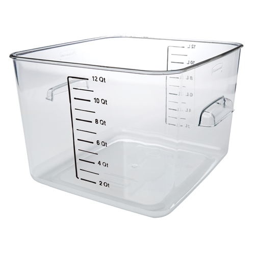 Rubbermaid&reg; Space Saving Square Container, Plastic, 11.4 L Capacity, Clear Par Equipment