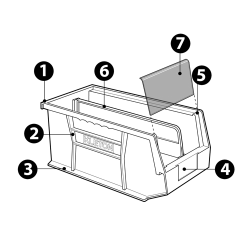 Stack & Hang Bin, 8-1/4" W x 7" H x 14-3/4" D, Red Par Equipment