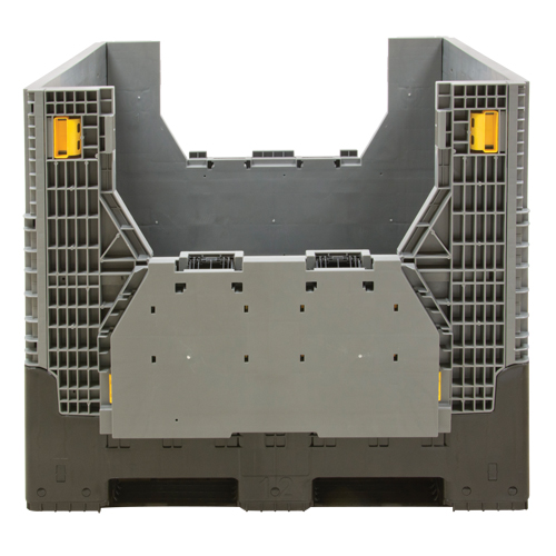 Collapsible Bulk Container, 47.2" L x 39.4" W x 39.4" H, Grey Par Equipment