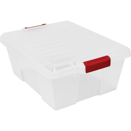 Contenant avec loquets en plastique,  la x 21" p x 7,75" h, Noir Par Equipment