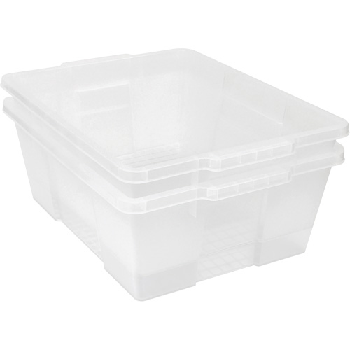 Contenant avec loquets en plastique,  la x 21" p x 7,75" h, Noir Par Equipment