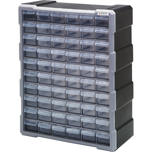 Drawer Cabinet, Plastic, 60 Drawers, 15" x 6-1/4" x 18-3/4", Black Par Equipment